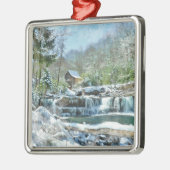 クリスマスのオーナメント-バブコックの霜の降りたな日 メタルオーナメント (左)