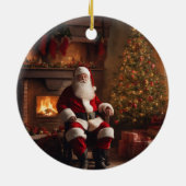 クリスマスのオーナメント：フェスティブなホリデー記念品 セラミックオーナメント (裏面)