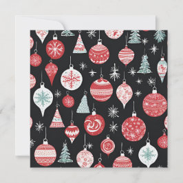 クリスマスのオーナメント ブラック シーズンカード