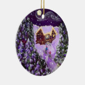 クリスマスのオーナメント-ランタンのスキー セラミックオーナメント (右)