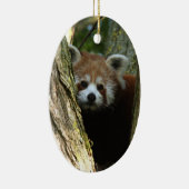 クリスマスのオーナメント-レッサーパンダ セラミックオーナメント (右)