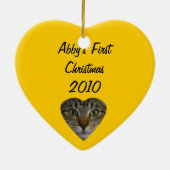 クリスマスのオーナメント: 子猫の第1クリスマス セラミックオーナメント (裏面)