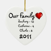 クリスマスのオーナメント-家族愛 セラミックオーナメント (裏面)