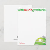 クリスマスのオーナメント 感謝を込めたクリスマスカード ノートカード (正面/裏面)