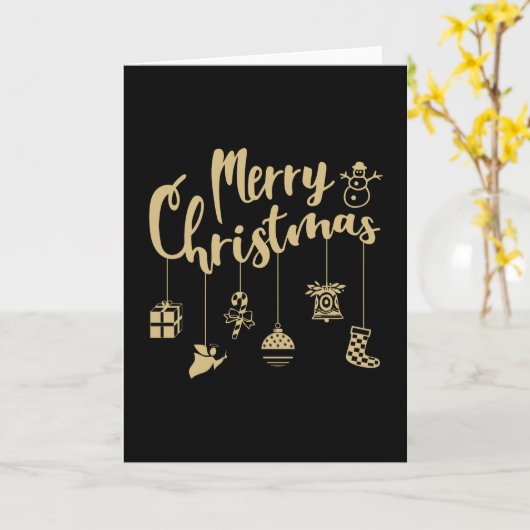 クリスマスのオーナメント 飾り メリークリスマス カード (黄色い花)