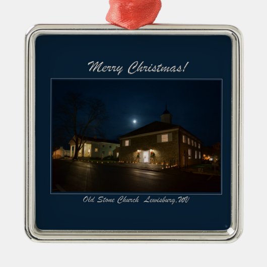クリスマスのオーナメントOldStoneChurch メタルオーナメント (正面)