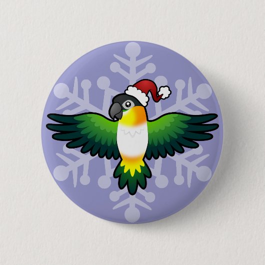 クリスマスのカイケ / インコ / ピオヌス / オウム 缶バッジ (正面)