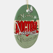 クリスマスのカイロプラクティックの医者 セラミックオーナメント (右)