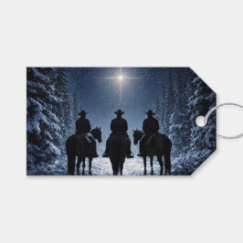 クリスマスのカウボーイと北極星 ギフトタグ