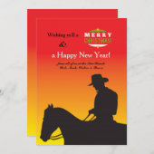 クリスマスのカウボーイの休日カード シーズンカード (正面/裏面)