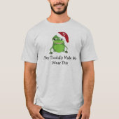 クリスマスのカエルがユーモアたっぷり Tシャツ (正面)