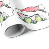 クリスマスのカエルのデュオ- Sumi-e ラッピングペーパー (ロールコーナー)