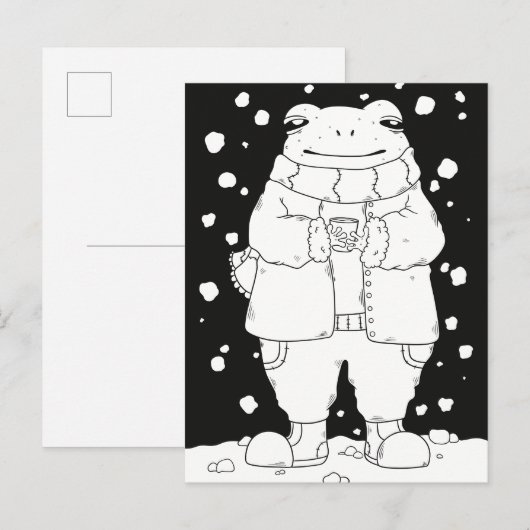 クリスマスのカエル ポストカード (正面/裏面)