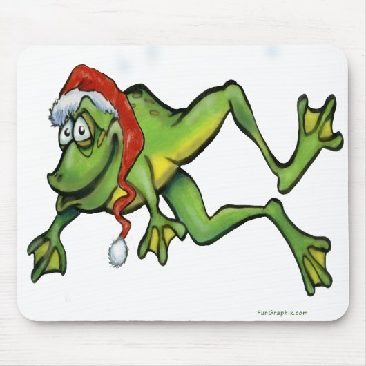 クリスマスのカエル マウスパッド (正面)