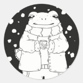 クリスマスのカエル ラウンドシール (正面)
