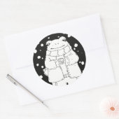 クリスマスのカエル ラウンドシール (封筒)