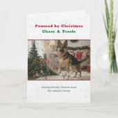 クリスマスのカオスとお菓子 面白い犬の写真 折りたたみ式 シーズンカード (正面)