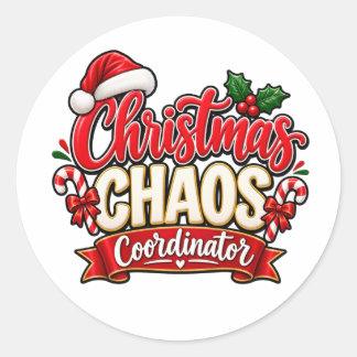 クリスマスのカオス コーディネーター クリスマス ホリデー デザイン ラウンドシール