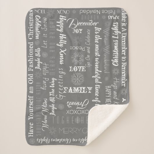 クリスマスのカスタマイズ可能文字 シェルパブランケット (正面)