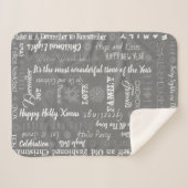 クリスマスのカスタマイズ可能文字 シェルパブランケット (正面(横))