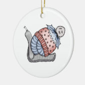 クリスマスのカタツムリ セラミックオーナメント (左)