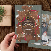 クリスマスのカッコー時計のねずみたち イラスト シーズンカード