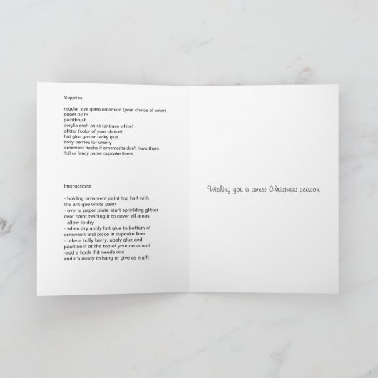 クリスマスのカップケーキの木の装飾 シーズンカード (内部)