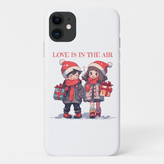 クリスマスのカップル - 愛が空気中にある Case-Mate iPhoneケース (裏面)