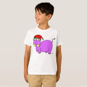 クリスマスのカバの子供服 Tシャツ (正面フル)