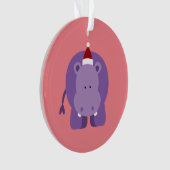 クリスマスのカバ オーナメント (正面)