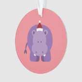 クリスマスのカバ オーナメント (正面)