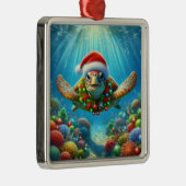 クリスマスのカメのオーナメント メタルオーナメント (右)