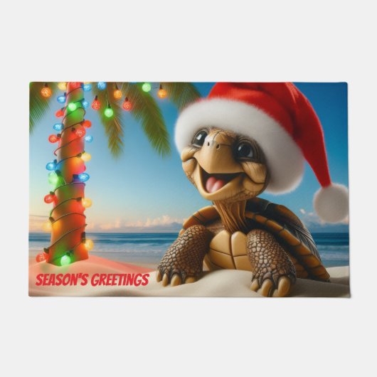 クリスマスのカメ ドアマット (正面)