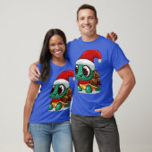 クリスマスのカメ レトロ Tシャツ (ユニセックス)