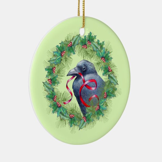 クリスマスのカラスの休日のオーナメント セラミックオーナメント (右)