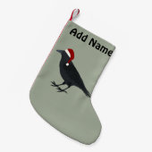 クリスマスのカラス スモールクリスマスストッキング (正面 (吊り時))