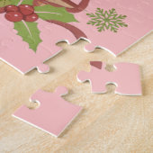 クリスマスのカラフルなシカのデザイン ジグソーパズル (側面)