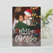 クリスマスのカリグラフィー 縦位置 写真 - 白 (スタンド正面)