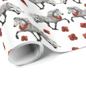 クリスマスのカリスマ的なアイスランドの馬 ラッピングペーパー (ロールコーナー)