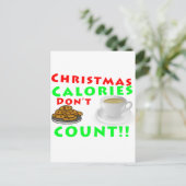 クリスマスのカロリーはおもしろいなユーモアを数えません シーズンポストカード (スタンド正面)