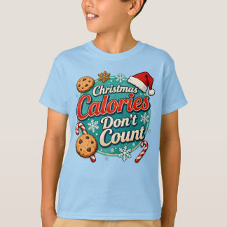 クリスマスのカロリーはカウントしない おもしろサンタクロース Tシャツ