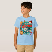 クリスマスのカロリーはカウントしない おもしろサンタクロース Tシャツ (正面フル)
