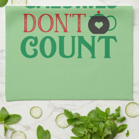 クリスマスのカロリーはカウントしない;クリスマス;料理; キッチンタオル (折り畳み)