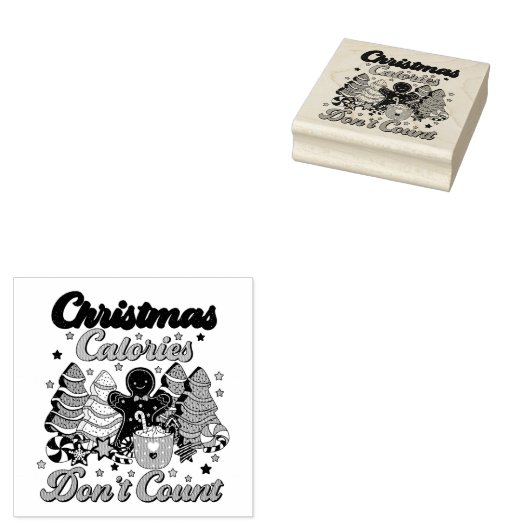 クリスマスのカロリーはカウントしない ラバースタンプ (押印)