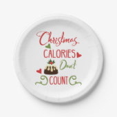 クリスマスのカロリーは休日おもしろい引用文を数えない ペーパープレート (正面)
