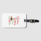 クリスマスのカロリーは休日おもしろい引用文を数えない ラゲッジタグ (正面横)