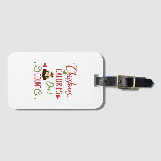 クリスマスのカロリーは休日おもしろい引用文を数えない ラゲッジタグ (正面横)