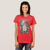クリスマスのカロリー 楽しい 太った ネズミ Tシャツ (正面フル)