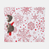 クリスマスのカワウソのフリースブランケット、媒体 フリースブランケット (正面(横))