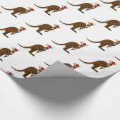 クリスマスのカンガルーの包装紙 ラッピングペーパー (角)